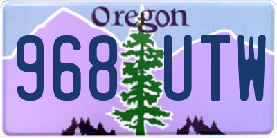 OR license plate 968UTW