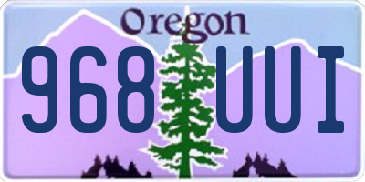 OR license plate 968UUI