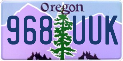 OR license plate 968UUK