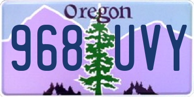OR license plate 968UVY