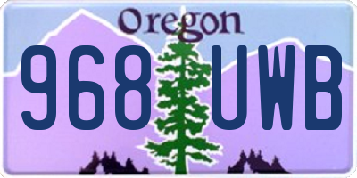OR license plate 968UWB