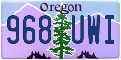 OR license plate 968UWI