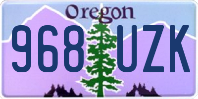 OR license plate 968UZK