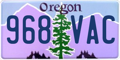 OR license plate 968VAC