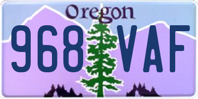 OR license plate 968VAF