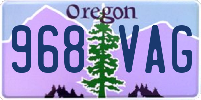 OR license plate 968VAG