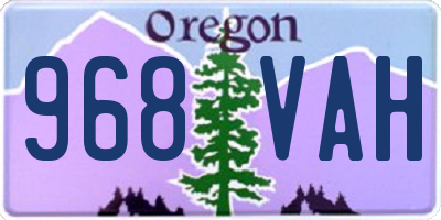 OR license plate 968VAH