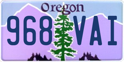 OR license plate 968VAI