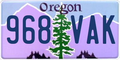 OR license plate 968VAK