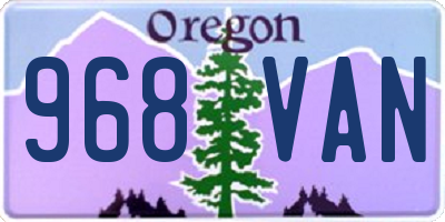 OR license plate 968VAN