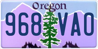 OR license plate 968VAO
