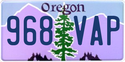 OR license plate 968VAP