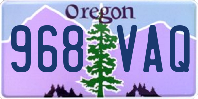 OR license plate 968VAQ