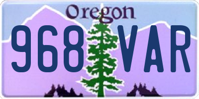 OR license plate 968VAR