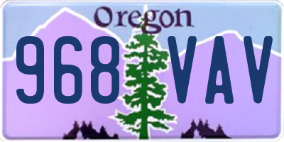 OR license plate 968VAV