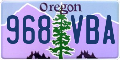 OR license plate 968VBA