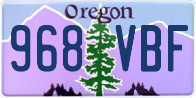 OR license plate 968VBF