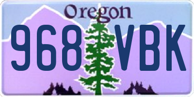 OR license plate 968VBK