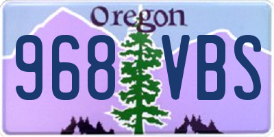 OR license plate 968VBS
