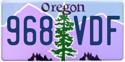 OR license plate 968VDF
