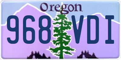 OR license plate 968VDI