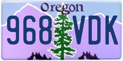 OR license plate 968VDK