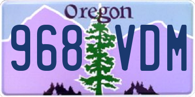 OR license plate 968VDM