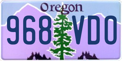 OR license plate 968VDO