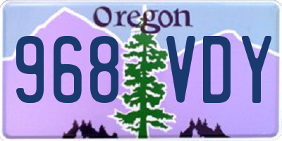 OR license plate 968VDY