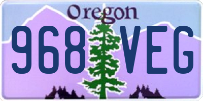 OR license plate 968VEG