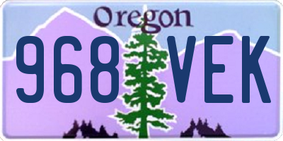 OR license plate 968VEK