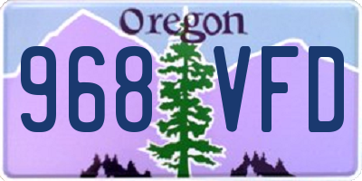 OR license plate 968VFD