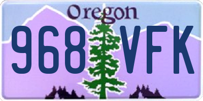 OR license plate 968VFK