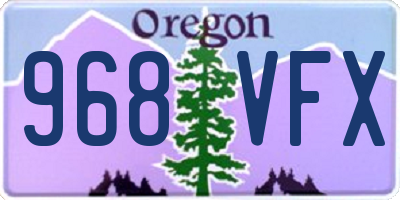 OR license plate 968VFX
