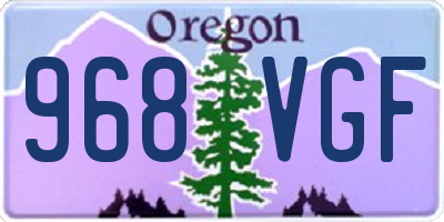 OR license plate 968VGF