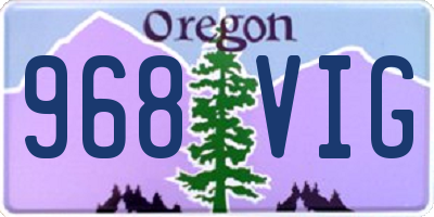 OR license plate 968VIG