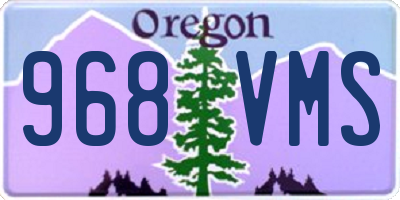 OR license plate 968VMS