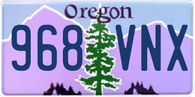 OR license plate 968VNX