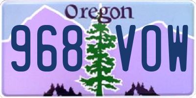 OR license plate 968VOW