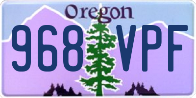 OR license plate 968VPF