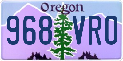 OR license plate 968VRO