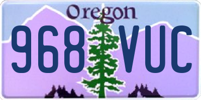 OR license plate 968VUC