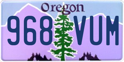 OR license plate 968VUM