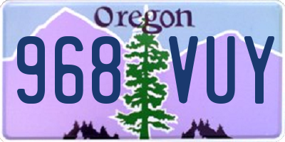 OR license plate 968VUY