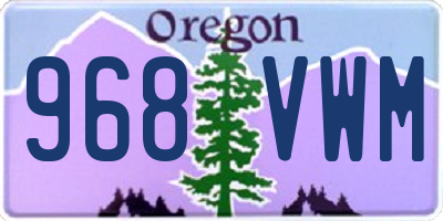 OR license plate 968VWM