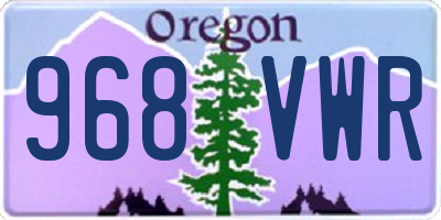 OR license plate 968VWR