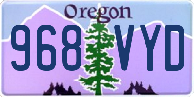 OR license plate 968VYD