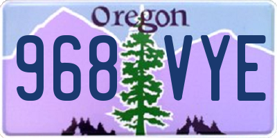 OR license plate 968VYE