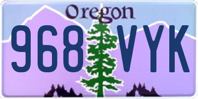 OR license plate 968VYK