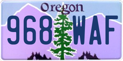 OR license plate 968WAF